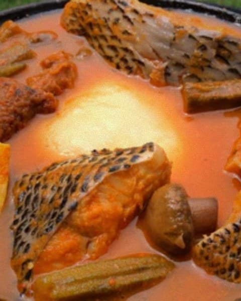 Fufu & Red Fish and Beef Soup